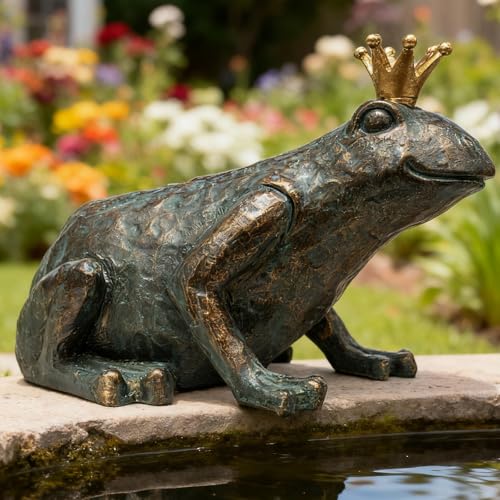 Lune cle Frog Garden Statue,11.5" L×8" H Animal Figurines Garden