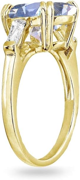 Ice Gems Sterling Silver Oval Solitaire Cubic Zirconia Statement Bridal Engagement Ring