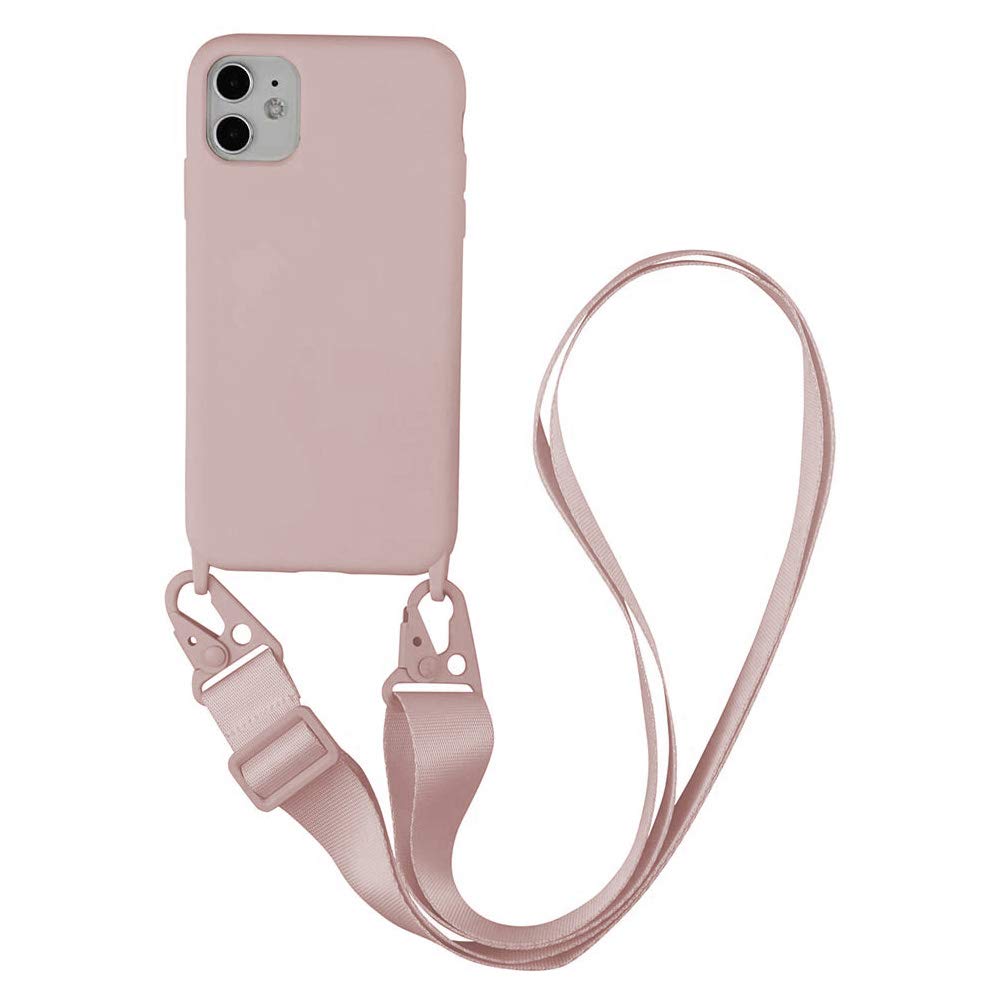 Crossbody Case for Apple iPhone X/Xs,Phone Strap with Adjustable Lanyard Cord Detachable Rope, Soft Lanyard Silicone Case for iPhone X/Xs 5.8(iPhone X/Xs, Pink)