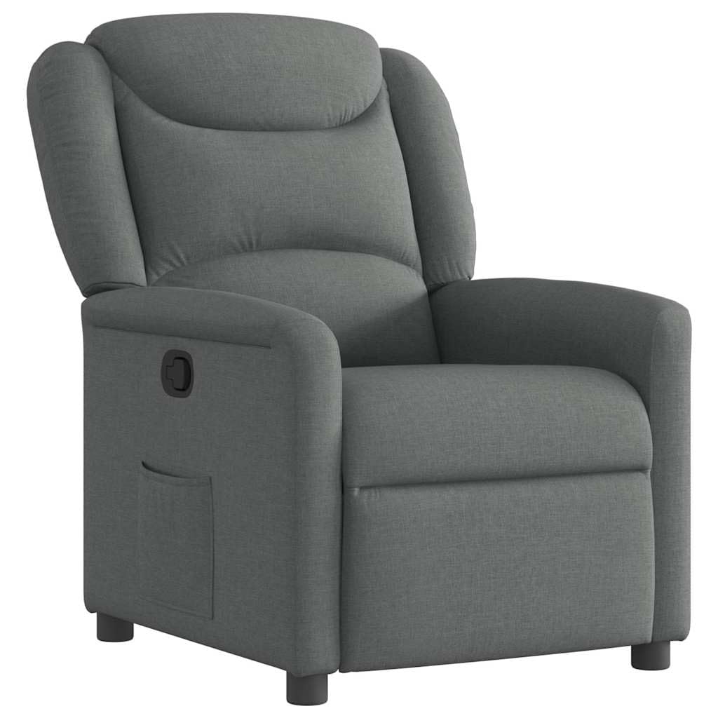 vidaXL Sillón reclinable de Tela Gris Oscuro