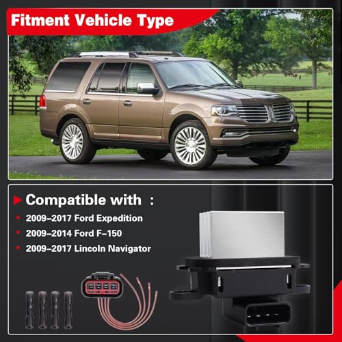 Image of HVAC Blower Motor Resistor AC Blower Control Module kit Compatible with 2009-2014 F-150 & 2009-2017 Expedition & 2009-2017 Navigator Auto Temp Control ,Replace OE BL3Z-19E624-A YH-1829 1PCS
