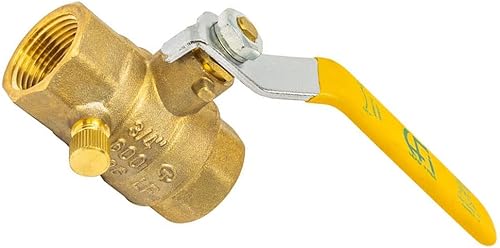 Miniatura 2 de MaxLLTo Válvula de bola de latón FIP de repuesto de 1/2 pulgada con tope y residuos para fontanería Thrifco 6414022