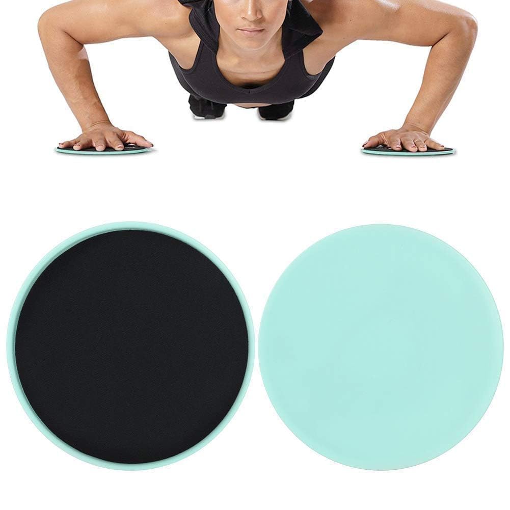 2PCS Dischi Scorrevoli per Esercizi Fitness, Sliders per Addominali, Schiena, Fianchi e Gambe, Ideali per Allenamento a Casa, Palestra e Yoga (Verde Chiaro)