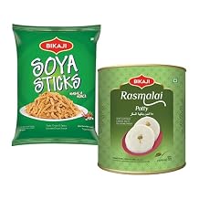 Bikaji Rasmalai Patty 1Kg & Soya Sticks Masala Munch 200G Combo | Sweet & Spicy Snack Pair | Festive Treats, Party Snacks & Family Sharing Pack
