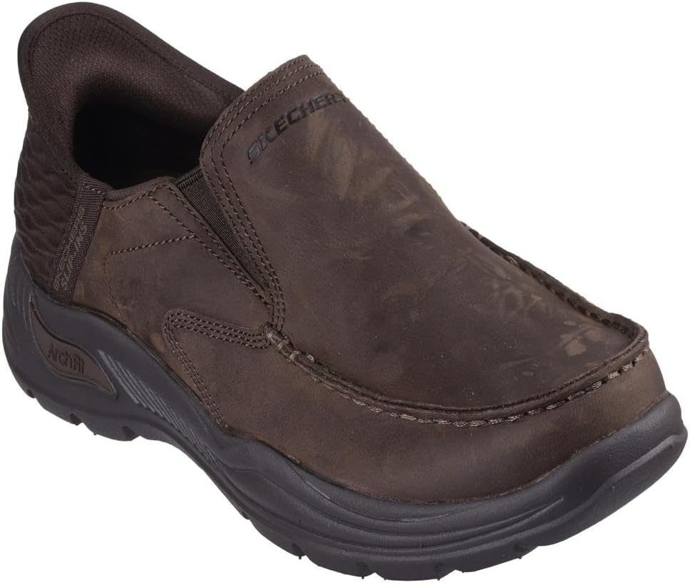 Skechers Men's USA Arch Fit Motley - Milo Moc Toe Twin Gore Leather Slip-Ins