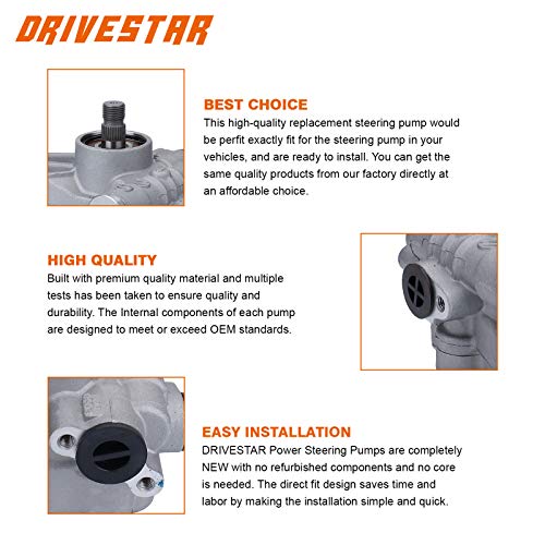 Drivestar 21-5441 Power Steering Pump For 2006-2008 Honda Pilot 3.5L V6, 2005-2008 Acura Tl 3.2L V6, 06-08 Pilot Power Steering Pump, 05-08 Acura Tl Power Steering Pump, Oe-Quality New #TOP4