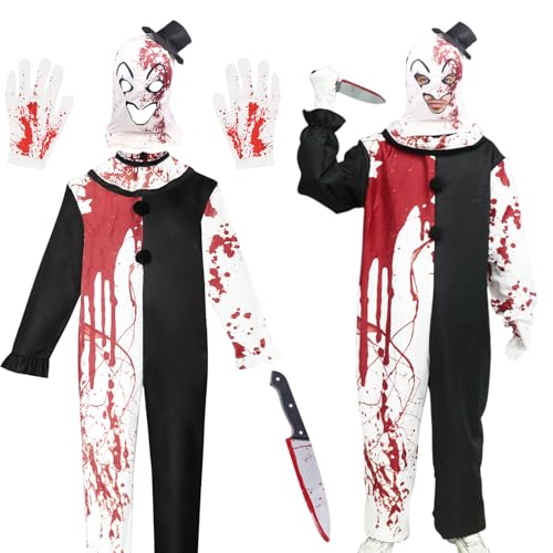 Costume Terrifier pour adulte avec masque et gants de clown Halloween