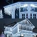 Eisregen Lichterkette Außen, LIGHTNUM 14M 360 LED Lichterkette Strom mit Stecker, Wasserdicht Weihnachtsbeleuchtung Kaltweiße, 8 Modi, Eiszapfen Lichtervorhang für Traufe, Treppe, Geländer, Fenster