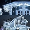 LighTNUM Lichtsnoer voor buiten, 9 m, 240 leds, koudwitte kerstverlichting, ijspegels met stekker, IP44 waterdicht, 8 modi, lichtgordijn voor buiten, decoratie voor ramen, tuin, balkon