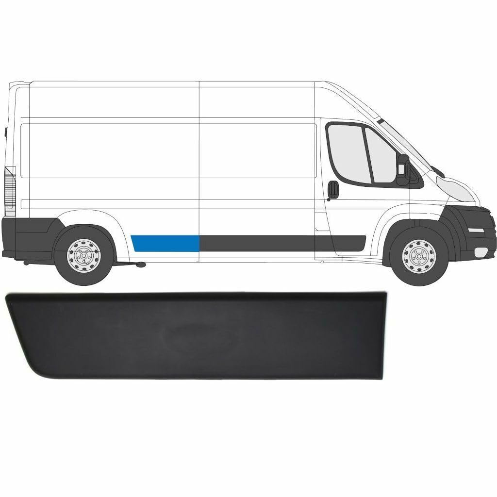 MODANATURA LATERALE DESTRA PASSO LUNGO COMPATIBILE CON DUCATO BOXER JUMPER 2006 IN POI, Verniciato Nero, Plastica, Nero