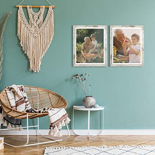 Capcillin 16X20 Picture Frame Wood Pattern Distressed White Poster Frame Set Of 2, Wall Mounting,Plexiglass,Great For Prints, Mural,And Art（Cp001-Md16X20Rw） #TOP2