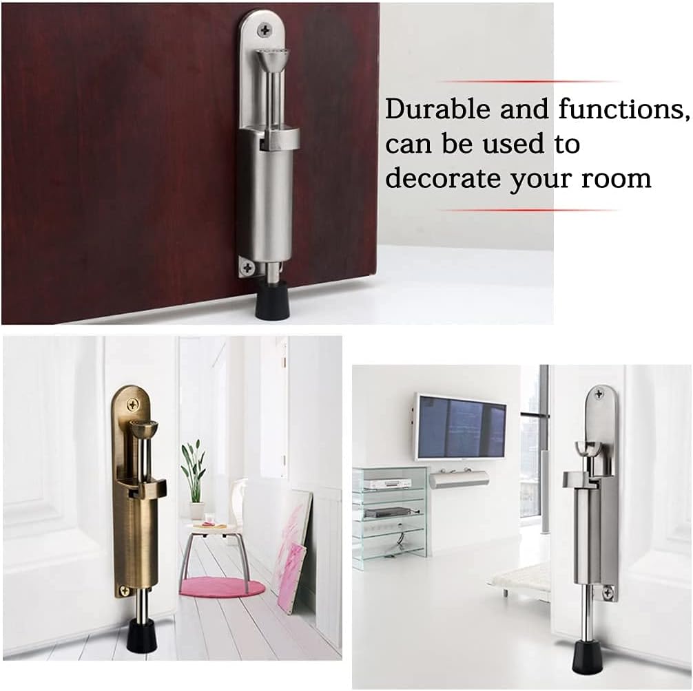 MroMax Kickdown Door Stopper Spring Loaded Foot Pedal Door Stops Holder 130mm/5.12" Length Red Bronze 1pcs
