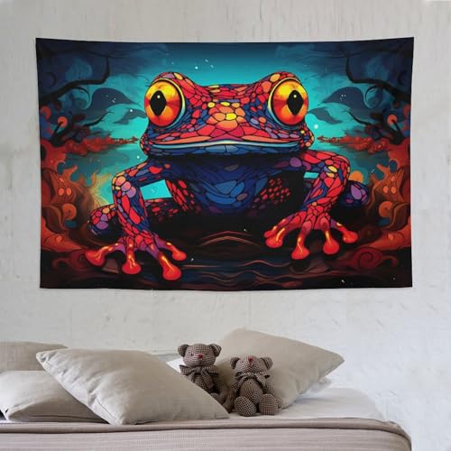 Tapisserie murale grenouille 3D grand format 150x230cm tenture décoration chambre