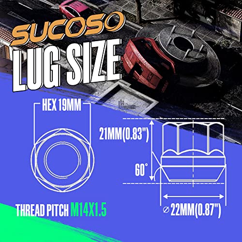 Image of M14x1.5 Open End Lug Nuts Replacement for Chevy Silverado Tahoe C /K2500 | 32PC Zinc Conical Bulge Seat 14x1.5 Lug Nuts for Aftermarket Wheels, for Suburban GMC Sierra Yukon RAM 2500 3500 Ford F250