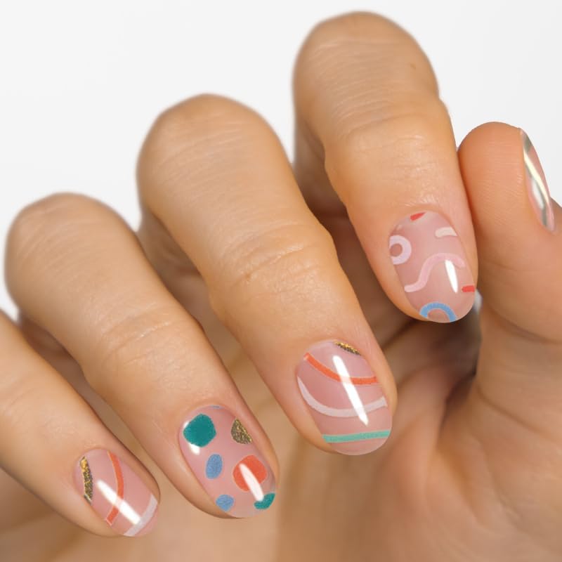 MOYOU LONDON Semi Cured Gel Nail Strips, 20 Pcs. Waterproof Gel Nail Wraps, Cures in Sunlight or UV/LED Lamp - Image 2