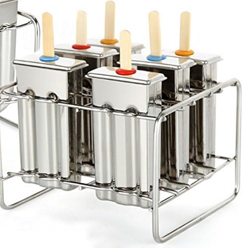 Miniatura 6 de Moldes de paletas de acero inoxidable y estante para hacer paletas de acero inoxidable, moldes para paletas de hielo sin bisfenol A, moldes para