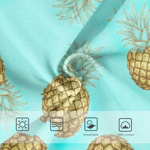 ODAWA Gold Pineapples Turquoise Soft Cotton Underwear Tagless Toddler Underwear 2T3