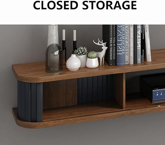Floating TV Stand Cabinet Floating Tv Stand Wall Mounted Tv Shelf Entertainment Center Wood Media Console Storage Cabinet Hanging Tv Hutch Component Tv Storage Cabinet for Living Room