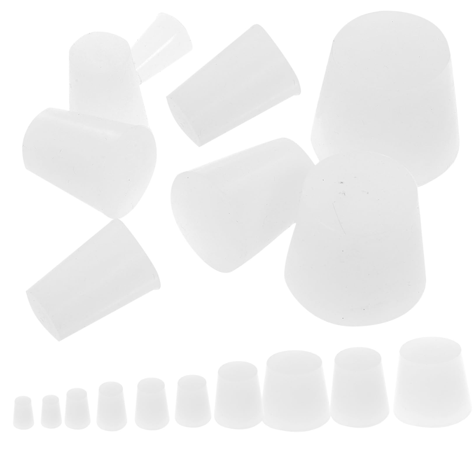 HAWILLOSCH 19pcs Assorted Sizes Test Tube Rubber Stopper Flask Sealing Plugs Lab Flask Plug