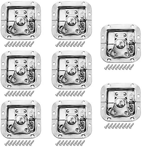 GBGS 8 Pack Road Flight Case Spring Loaded Recessed, Small Butterfly Twist Latch with Padlockable Feature, Heavy Duty 125 Degree Openable for Flight Case, PA DJ Rack/Road Case