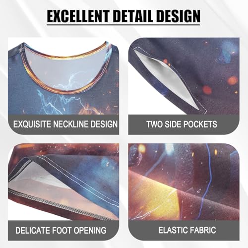 senya Short Sleeve Pajamas Sets Summer Cotton Sleepwear Soccer Fire Dark Background4