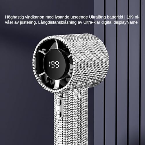 Ventilateur à main portable à strass et 199 vitesses de refroidissement réglables - 6