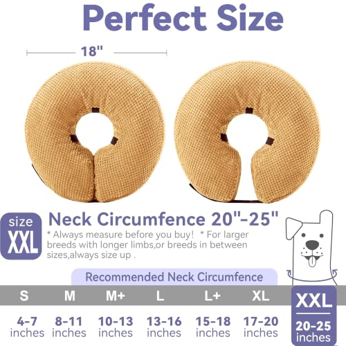 Image of Loflaze Inflatable Dog Cone Collar - Dog Neck Donut Cone Collar Alternative After Surgery - Soft Cone for Large Medium Small Dogs Cats - Alternative Recovery E Collar (Yello, XXL)