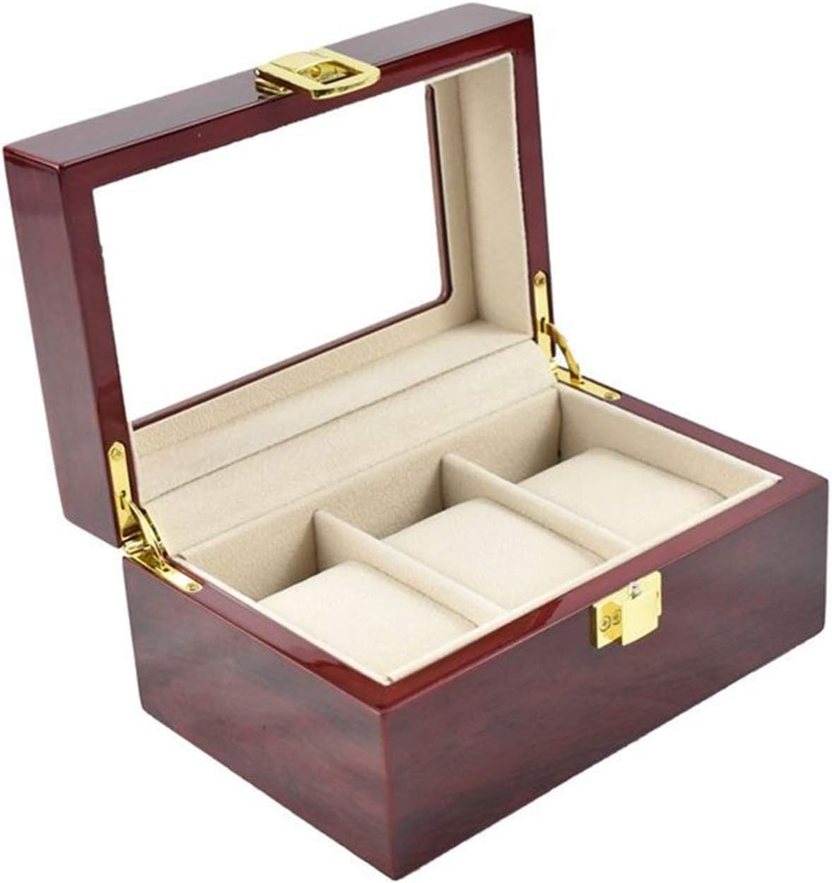 Boîte de montre en bois de luxe 3 slots porte-montre pour hommes