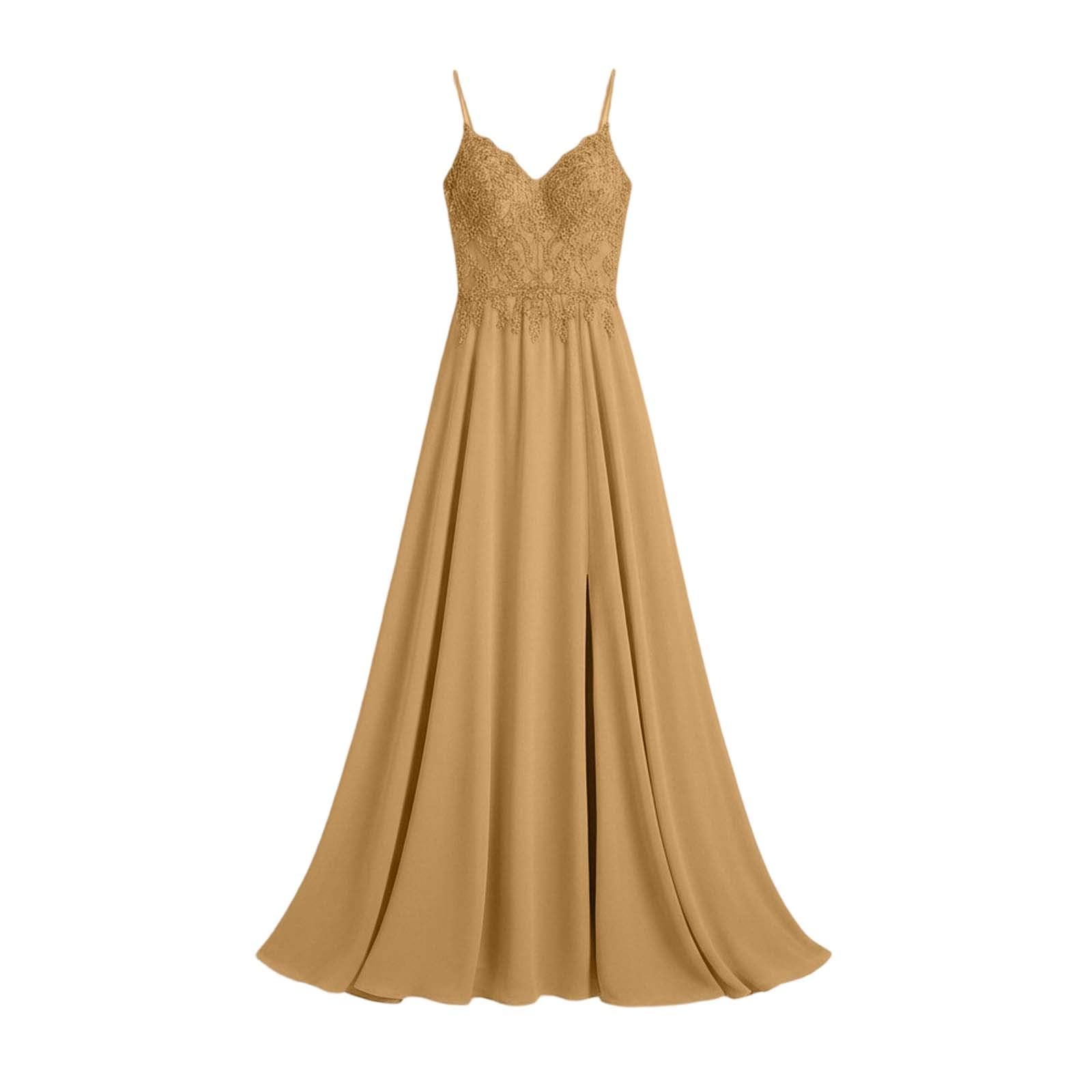 Genérico Vestido de Noche Elegante Línea A Vestidos de Fiesta Trajes Vestir Elegante Cuello en V para Mujer Falda Tirantes y Largo Bodycon Dama Honor Invitada Boda o Graduación