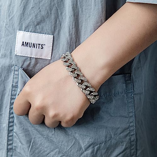 Pulsera cubana de plata 925 para hombre 21 cm miniatura 6