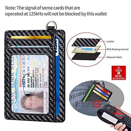 Image of Slim Minimalist Front Pocket Wallet, RFID Blocking Credit Card Holder Wallet with Detachable D-Shackle for Men Women