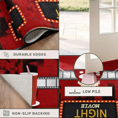 Tapete para sala con diseño retro de cine 84x16 pulg miniatura 6