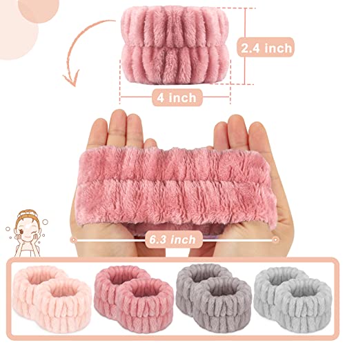 Image of 8 Pcs Spa Wrist Bands - Absorbent Microfiber Wristbands for Bathing, Prevent Water Spilling Down Your Arms