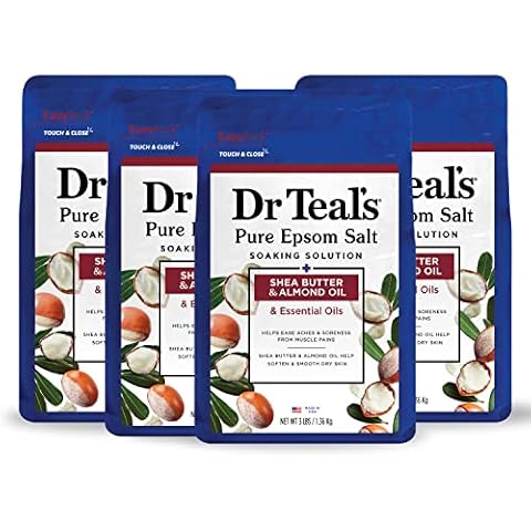 Dr Teal's Epsom Salt with Shea Butter & Almond, 3 lbs (Pack of 4) Cover