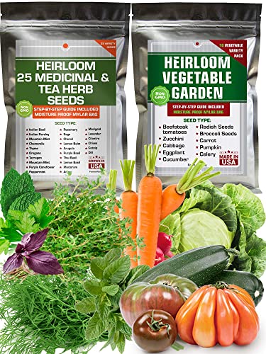 Collection Of Vegetable, Culinary And Medicinal Herb Seeds For Planting Indoor, Outdoor And Hydroponic - Non-Gmo, Usa Grown - 7000+ Heirloom Seeds #TOP22