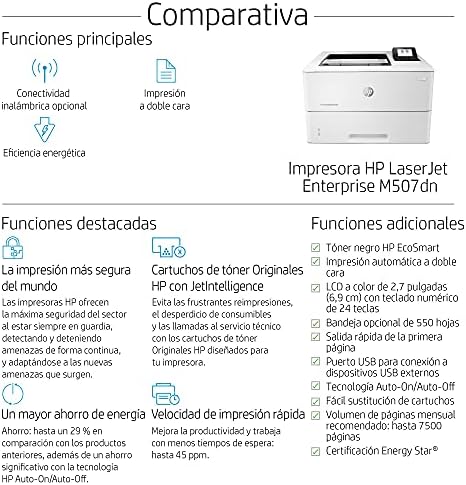 HP Hewlett Packard LJ M507DN Laserdrucker 1PV87A#B19 A4/LAN/Duplex, grau:  Amazon.de: Computer \u0026 Zubehör