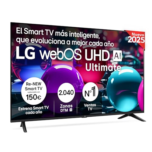 LG 50UA73006LA - TV 50', UHD 4K, WebOS 25, Ultimate IA, HDR10 Pro, Super Upscaling, Dolby Digital Plus, Google Assistant, Negro