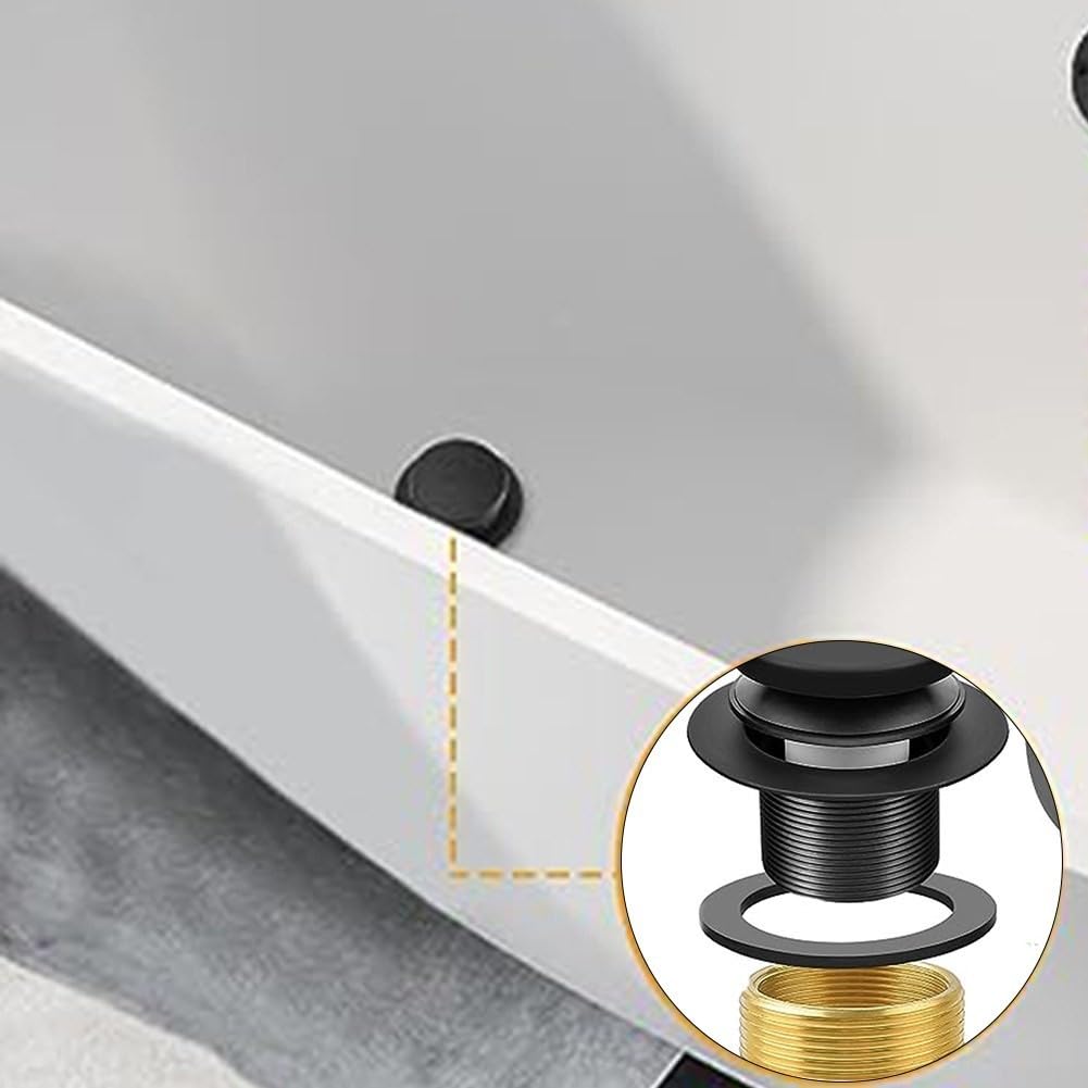 Desagüe de bañera negro, kit de conversión de drenaje de bañera con rosca universal, DA532GKAM308R3U6E9HWO