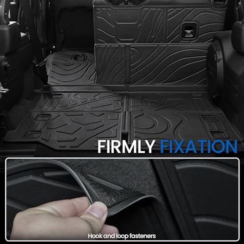 Image of Cargo Mat Backrest Mats for Jeep Wrangler JL 2018-2025 2026 Unlimited 4-Door (Not fit JK /4XE /2-Door), All Weather TPE Cargo Liner Trunk Mat Accessories (Cargo Mat with Backrest Mat)