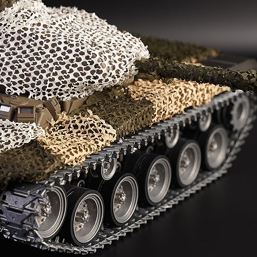 DIRACCOS 3pcs Camouflage Net Dense for Tank AFV Military Model Kit 0.1 x 230 x 230 mm Type A, RC Tan