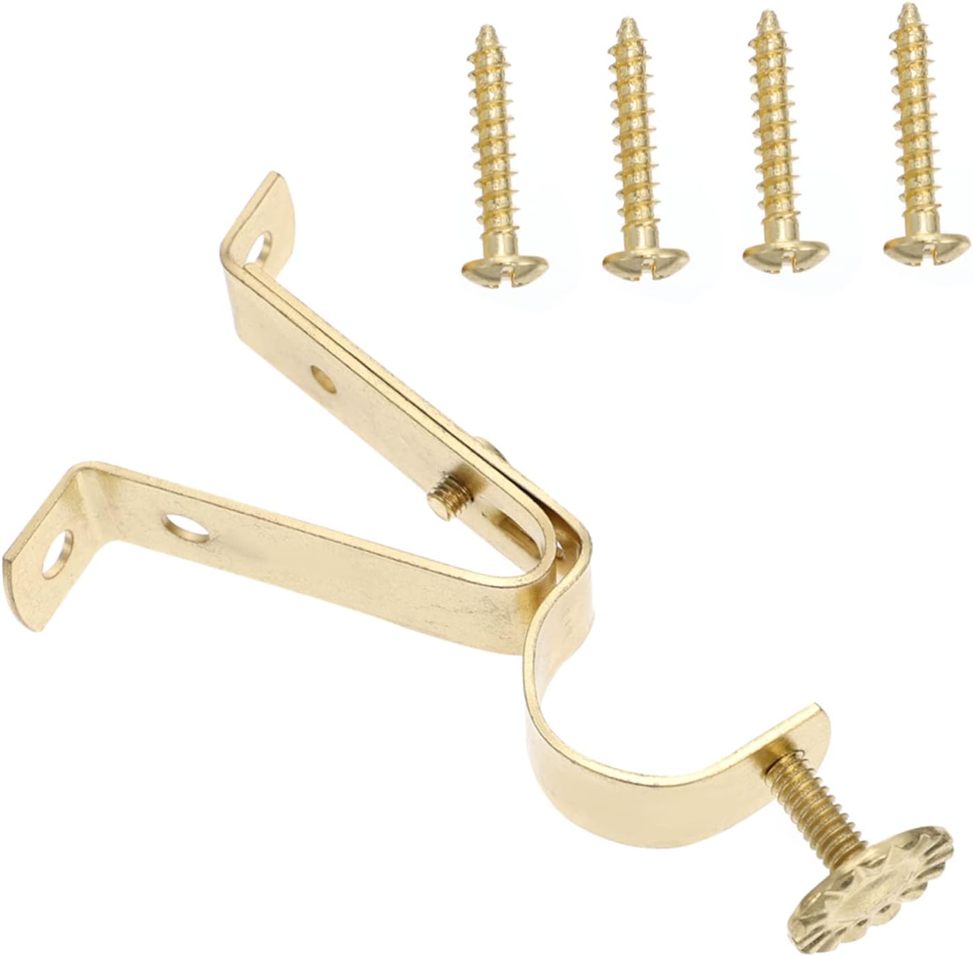 Curtain Rod Brackets 4 Pack Steel Retro Golden for Office Company | Easy Install, Corrosion Resistant Support Bases, Practical Rod Holders for Window Treatment Hardware