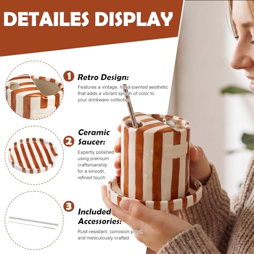Set de Taza de Cerámica con Plato y Accesorios 10 oz miniatura 3