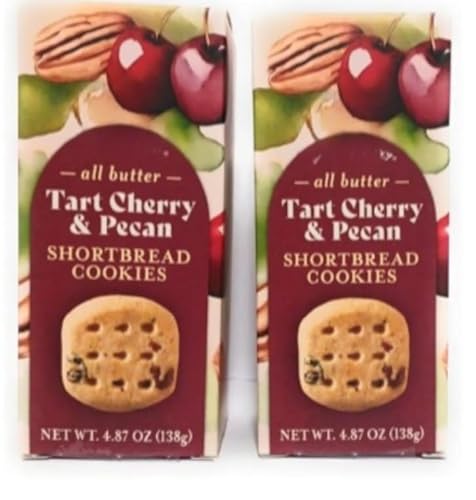 All Butter Tart Cherry & Pecan Shortbread Cookies, Premium Butter
