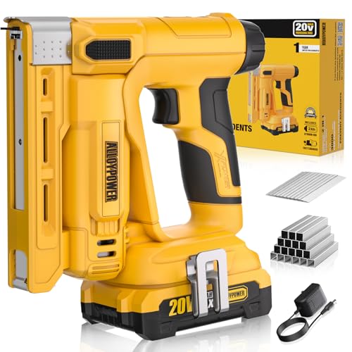 ALLOYPOWER 3/8''Crown Stapler, 18 Gauge 2 in 1 Cordless Brad...