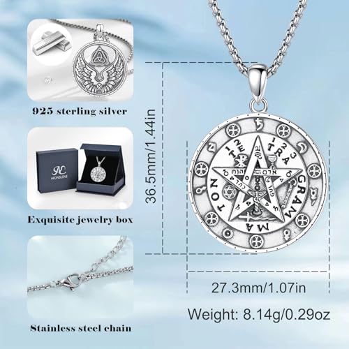 AEONSLOVE Tetragrammaton De Plata 925 Sterling Silver Tetragrammaton Necklace/Metatron Cube Pendant Amuleto De Proteccion Gifts for Women Men4