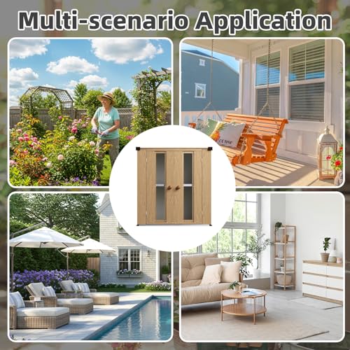Image of AECOJOY Outdoor Storage Cabinet Waterproof with Floor & Adjustable Shelves