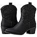 GLOBALWIN Women's Black Cowgirl Boots Ankle To Mid Calf Fashion Western Cowboy Boots For Women Chunky Low Heel Size 9.5M