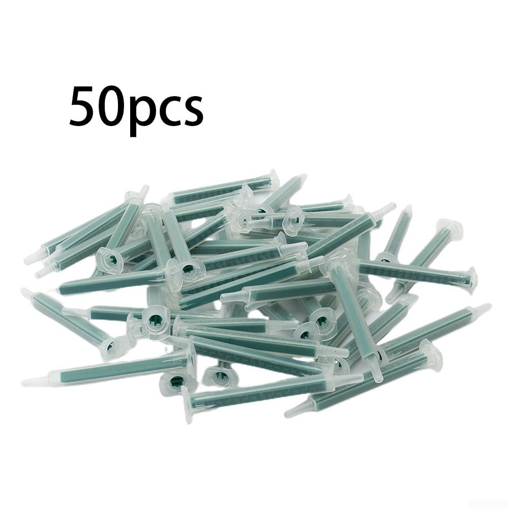 Lot de 50 buses mélangeuses statiques 2K AB de 83 mm de long avec 5,3 mm de diamètre intérieur et design à 16 nœuds, embouts de mélange autocollants pour cartouches à double composant pour seringues
