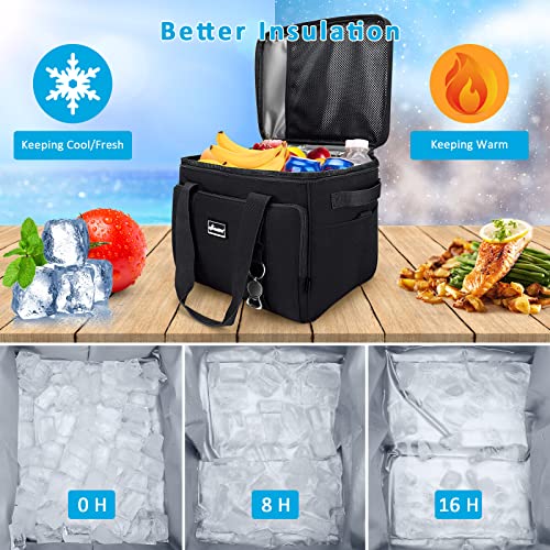 Soft Cooler Bag, Collapsible Soft Sided Insulated Cooler, 40 Can Beach Cooler, Ice Chest, Large Leakproof Lunch Camping Cooler, 24L Travel Cooler For Grocery Shopping, Picnic, Fishing, Road Trips #TOP1