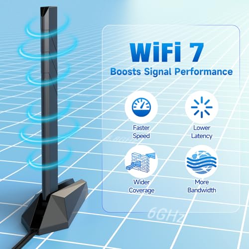 Image of Eightwood WiFi 7 Gaming PC Motherboard Antenna Tri-Band Magnetic Base Antenna with Push-on Connector for ASUS ROG Strix, TUF Gaming, ROG Crosshair, ProArt, Prime Series WiFi 7 Motherboards